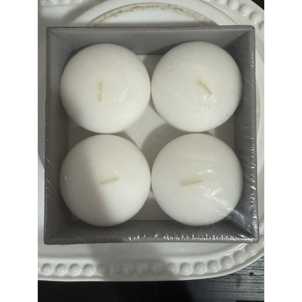 3" White Unscented Floating Candles Pack Of 4 Party Favor Floater Disc Lead-Free
